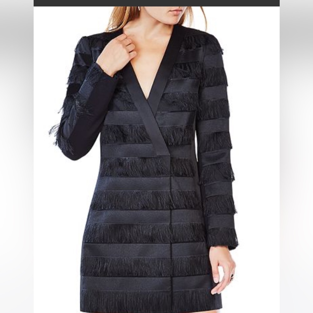 BCBG Anika Fringe Jacket Dress
